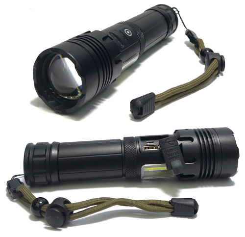 USB Charging COB Torch Light Zoomable
